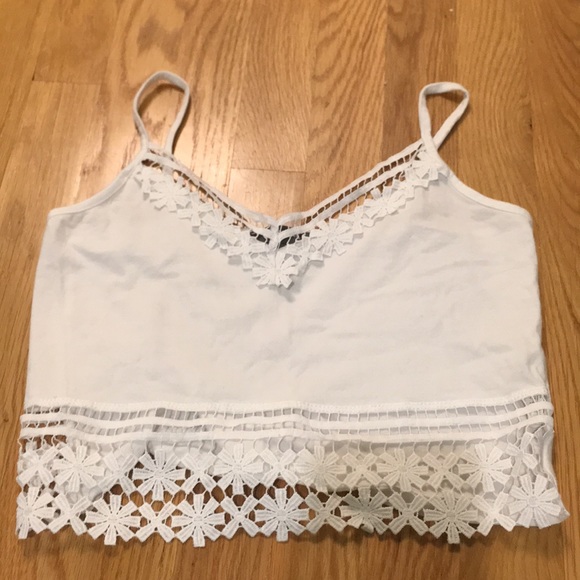 Primark Tops - white cropped lace tank top Primark Tops - white cropped lace tank top